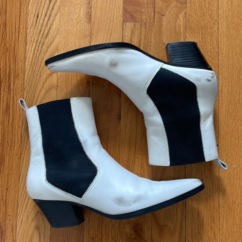 Zara Black and White Ankle Boots